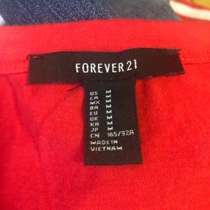 Red forever 21 crop top with tie-front size: Med